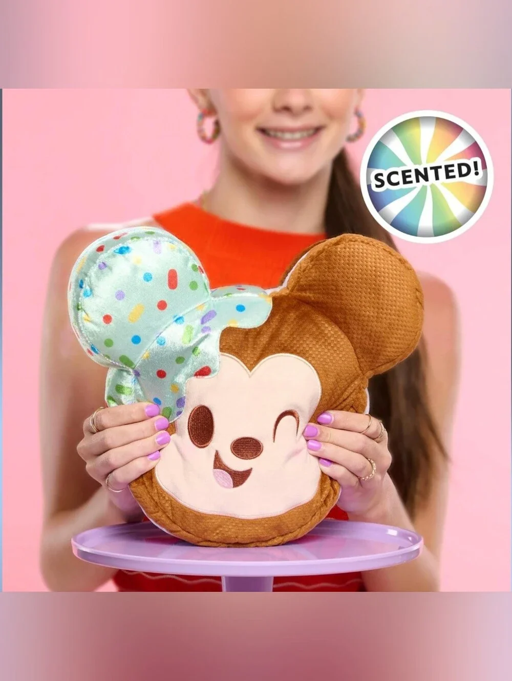 NWT Disney Munchlings Squeeze-A-Munch Scented Mint Dipped Ice Cream Mickey Large